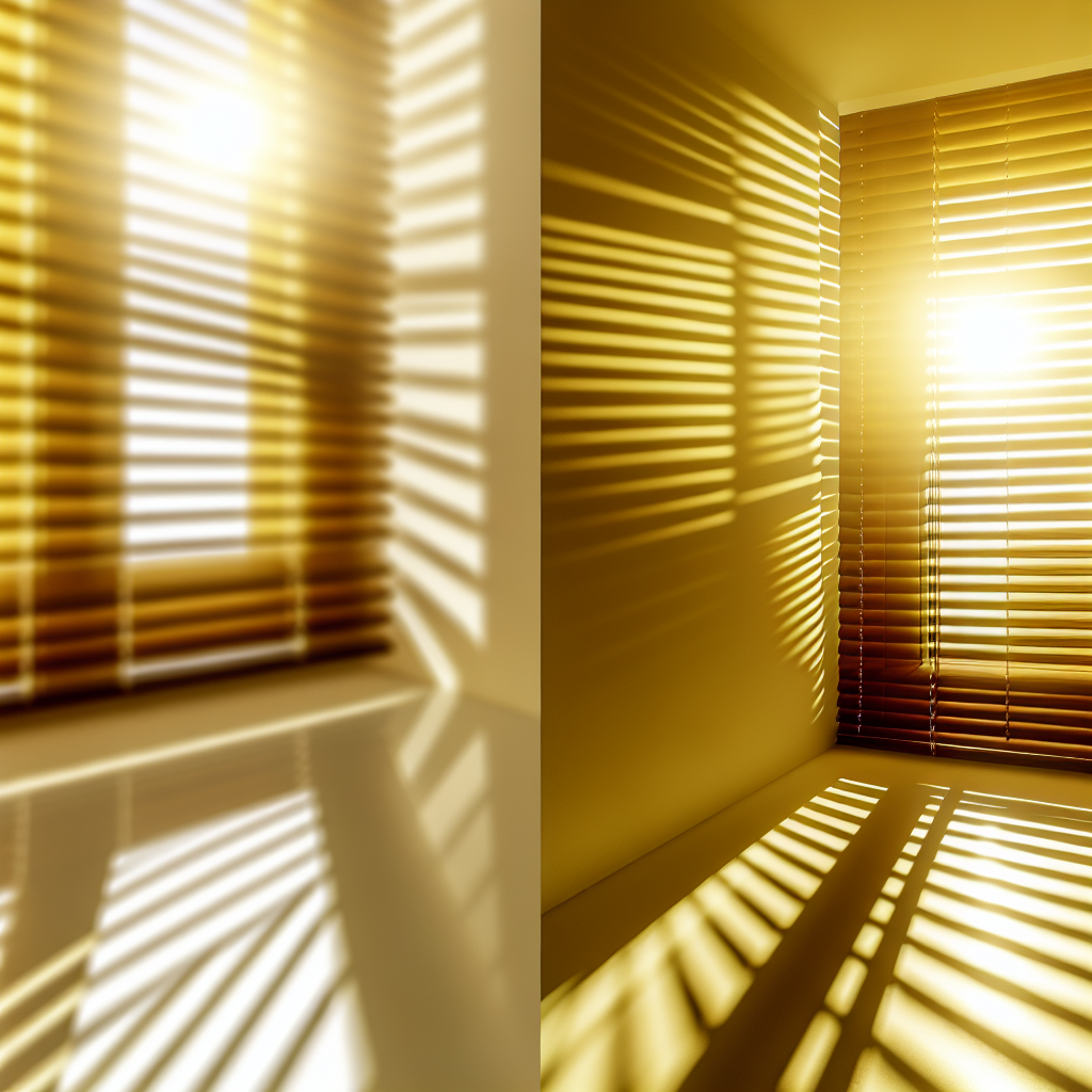 Light patterns through blinds